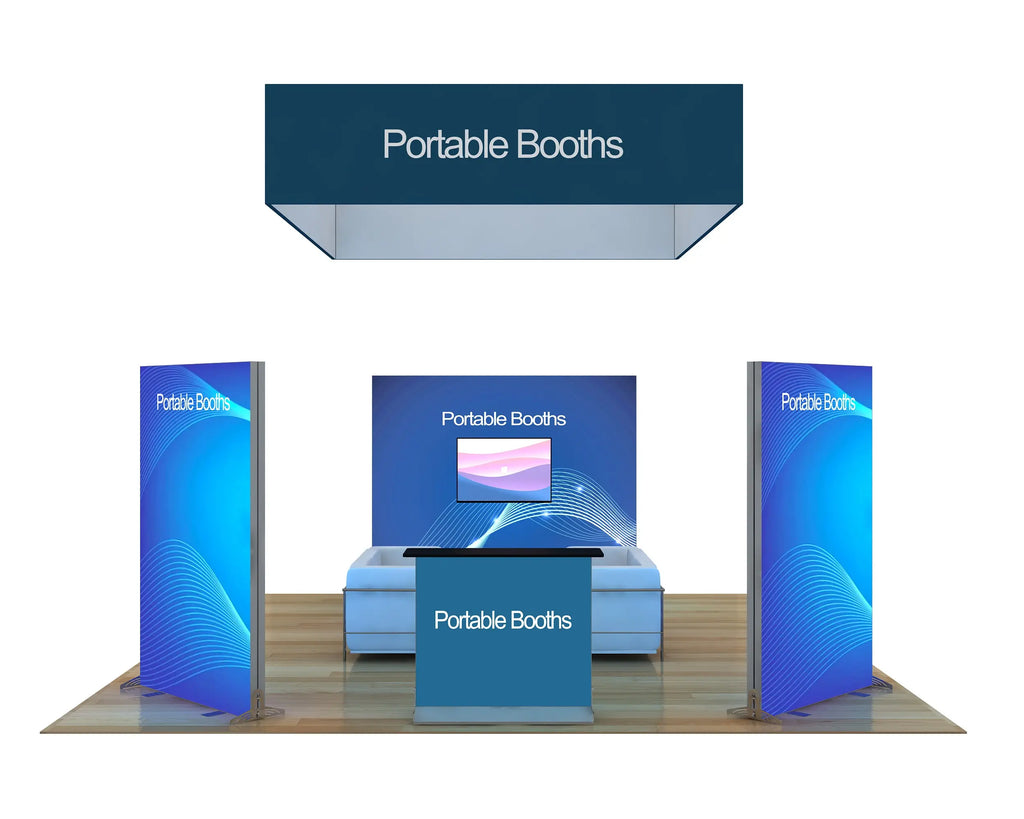 20 x 20 Backlit Exhibit With Storage Closet Portable Booths