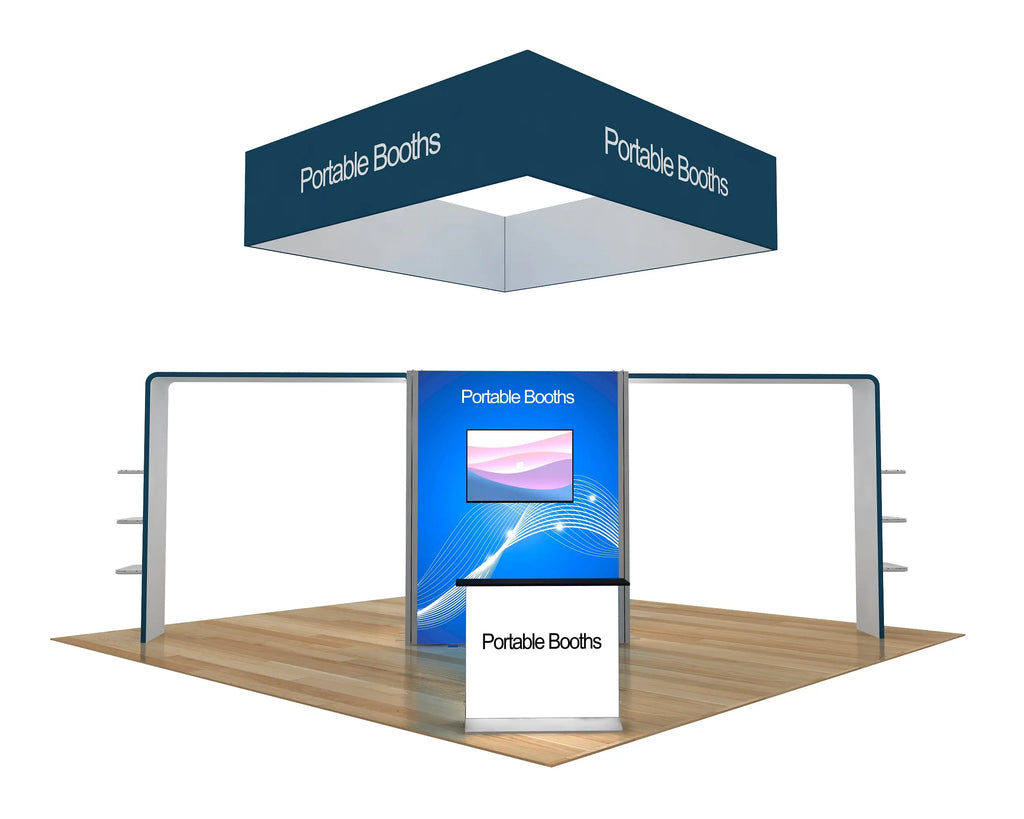 20 x 20 Backlit Exhibit With Storage Closet And Archway Portable Booths