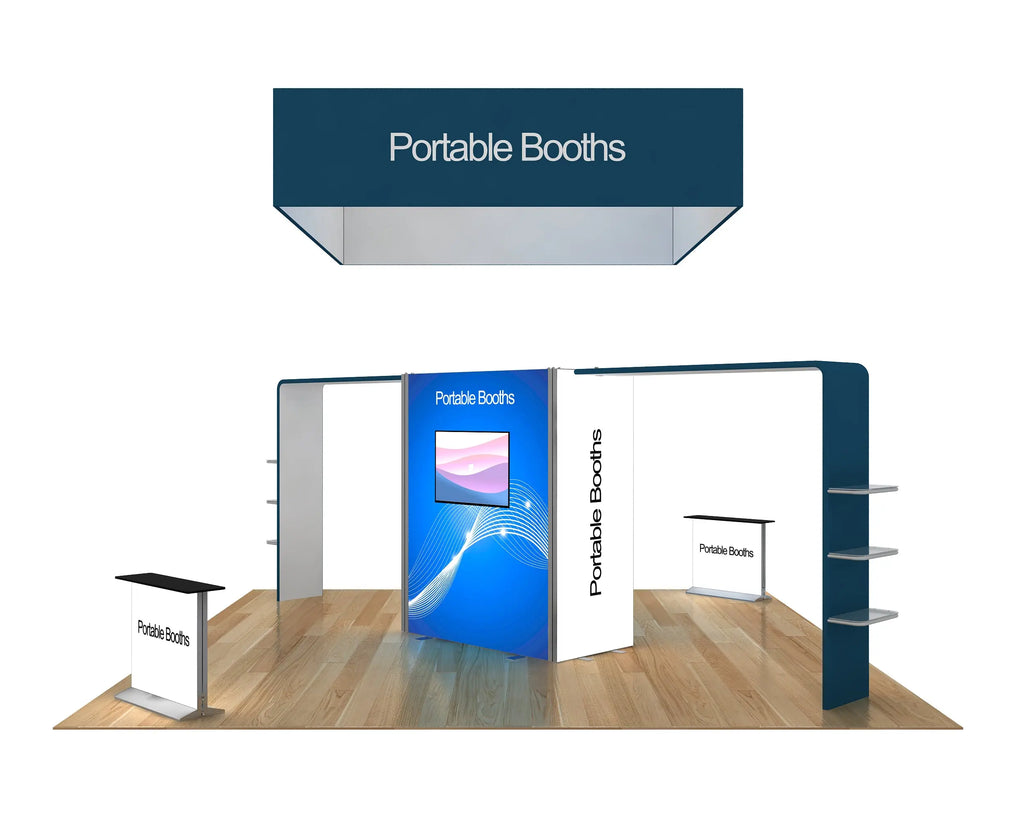 20 x 20 Backlit Exhibit With Storage Closet And Archway Portable Booths