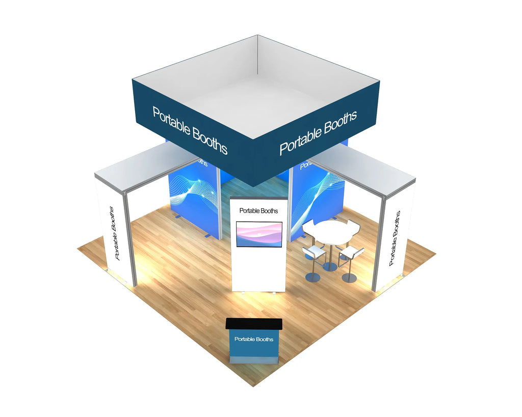 20 x 20 Backlit Exhibit Package With Meeting Space Portable Booths