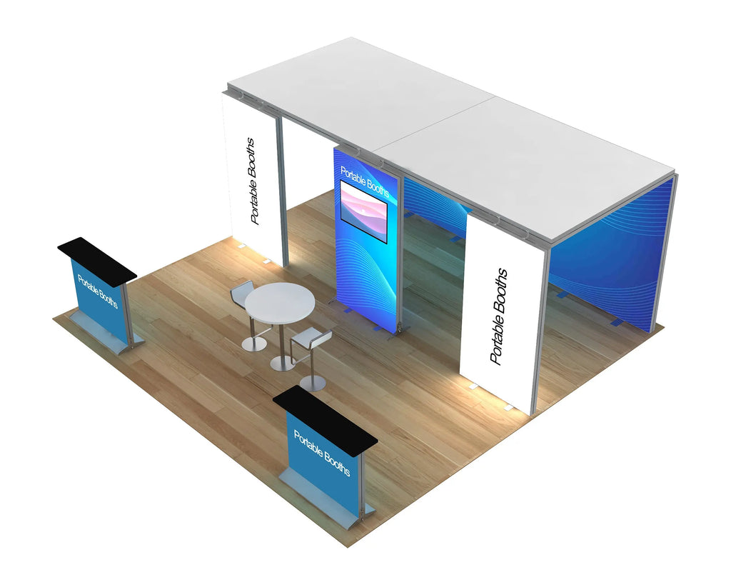 20 x 20 Backlit Exhibit With Canopy Portable Booths