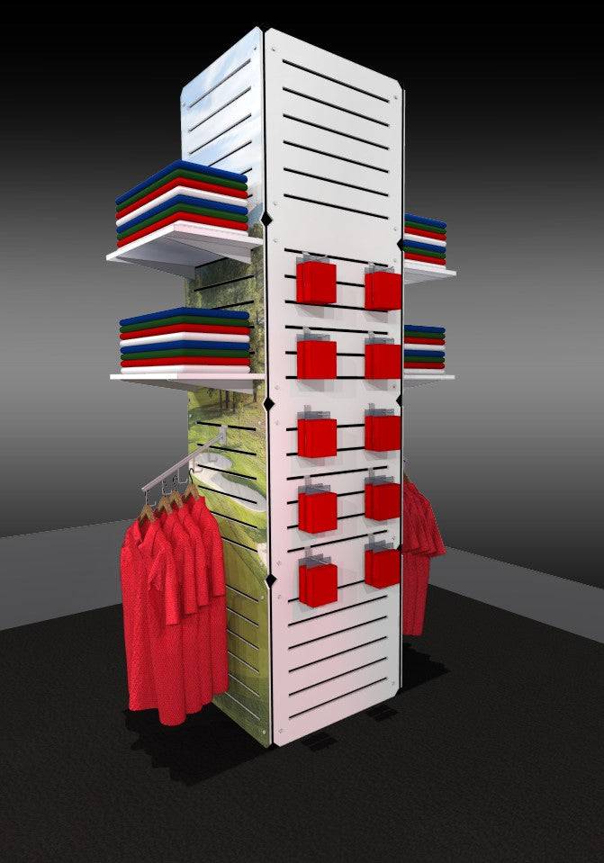 Portable Rectangular Slatwall Tower Portable Booths