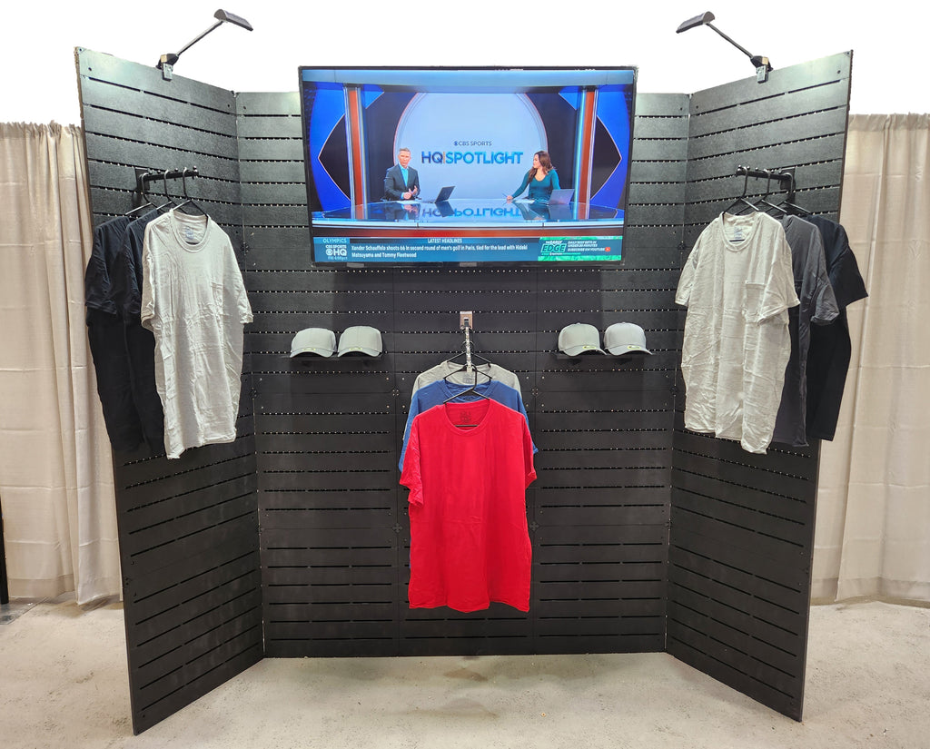 8’ Modular Slatwall Display - Optional Graphics and Monitor Mount Portable Booths